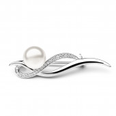 Brosa perla naturala alba din argint DiAmanti SK20225BR-G